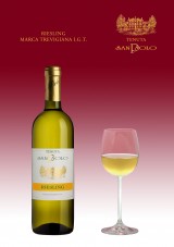 RIESLING MARCA TREVIGIANA I.G.T. A straw-yellow wine characterized by a fruity and pleasant aroma. It gives its best when it is young and fresh.  Recommended with all light, low-fat starters, pasta with sauce and in broth, as well as fish dishes.  Serve at a temperature of 10-12° C.